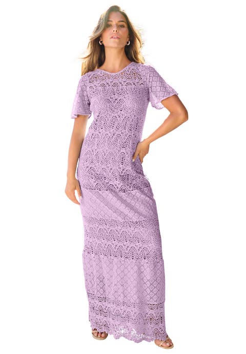 Crochet Lace Maxi Dress (Plus)