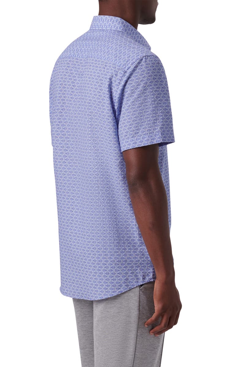 Bugatchi Classic Fit Print Cotton Short Sleeve Button-Up Shirt, Alternate, color,