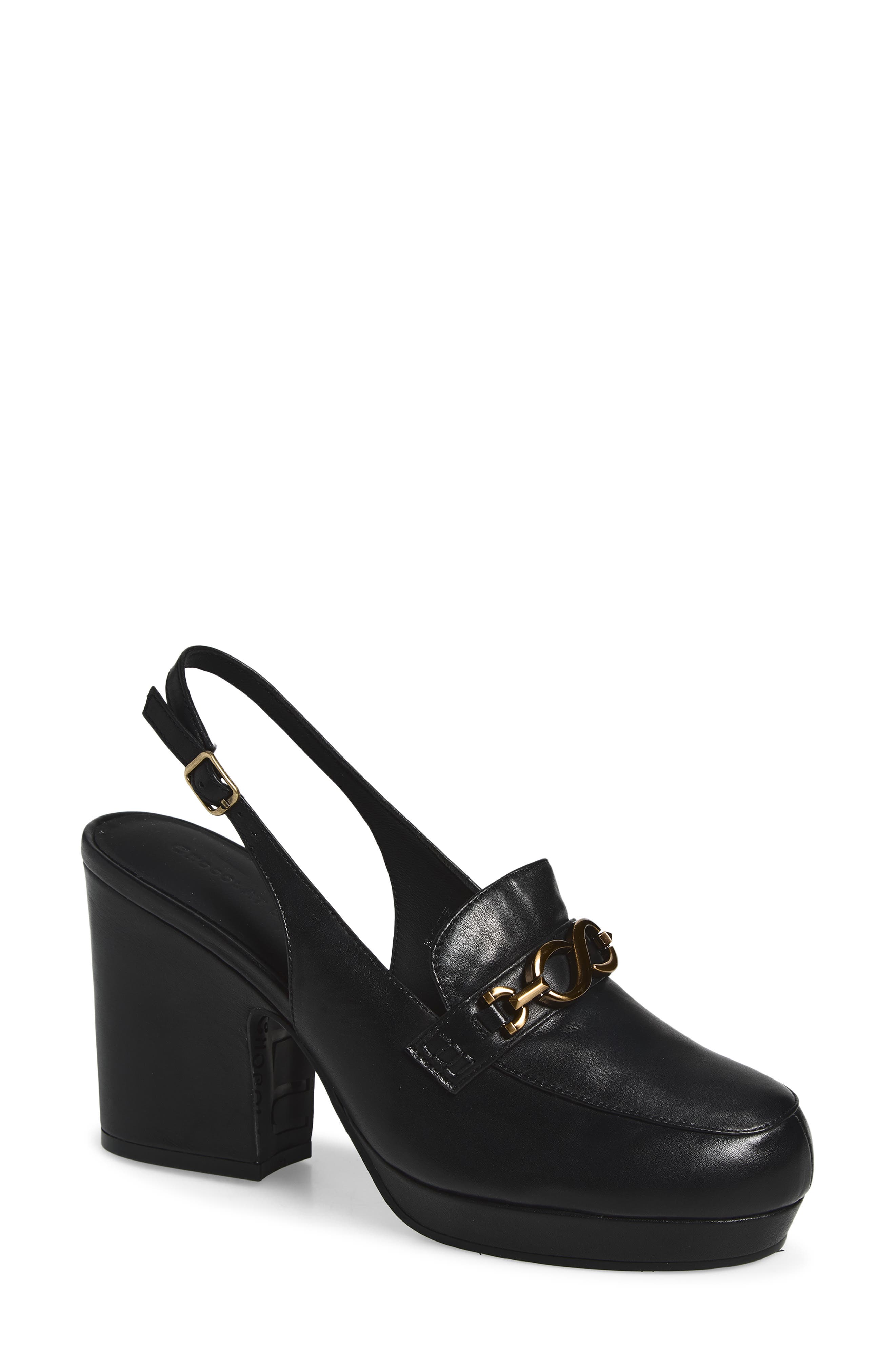 Indee Leather Slingback Pump, Main, color, BLACK LEATHER