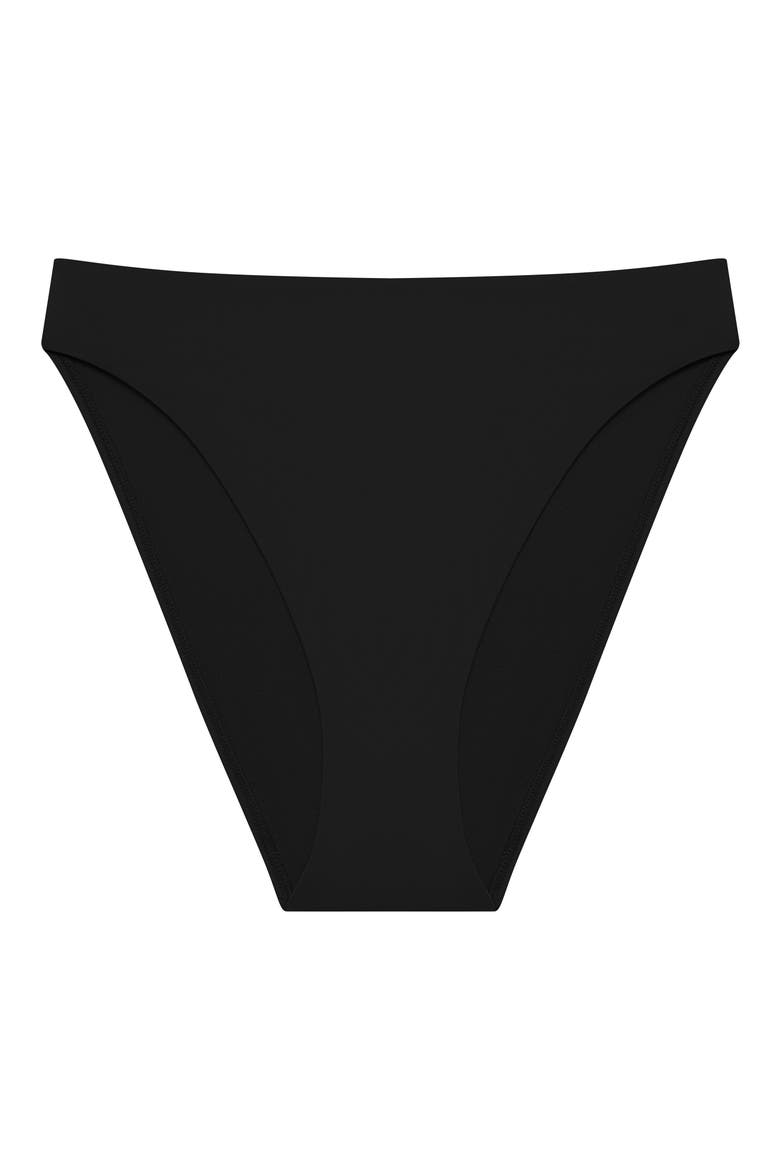 High Leg Bikini Bottoms, Alternate, color, BLACK