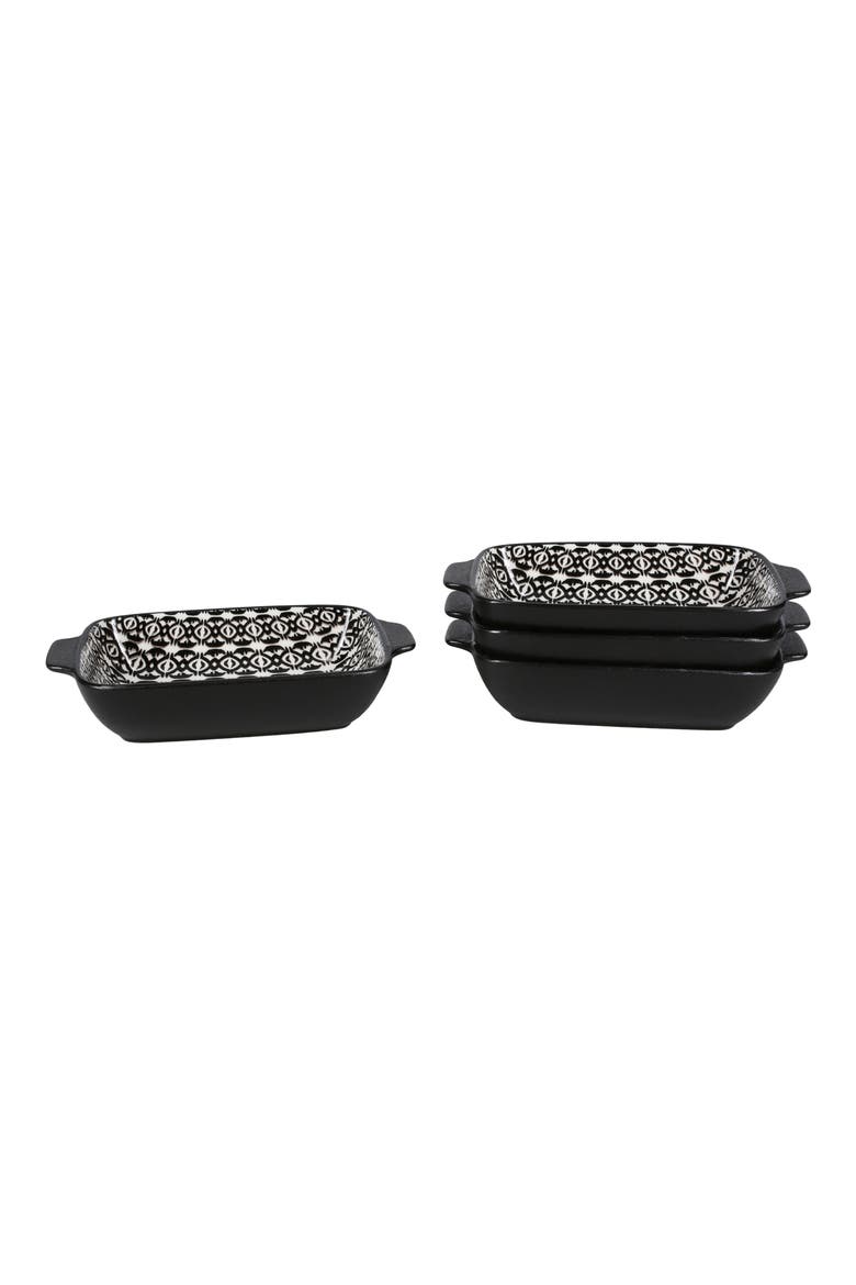 Set of 2 Bali Black Sand Geo Rectangular Baking Dishes, Main, color, BLACK MULTI