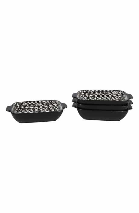 BIA Cordon Bleu Set of 2 Bali Black Sand Geo Rectangular Baking Dishes