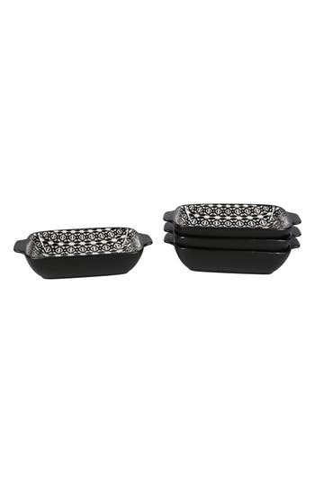 Bia Cordon Bleu Set Of 2 Bali Black Sand Geo Rectangular Baking Dishes In Black