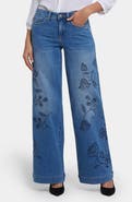 NYDJ Teresa Embroidered High Waist Wide Leg Jeans
