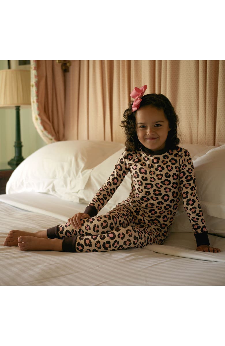 Rachel Riley Leopard Jersey Pajamas, Alternate, color, 