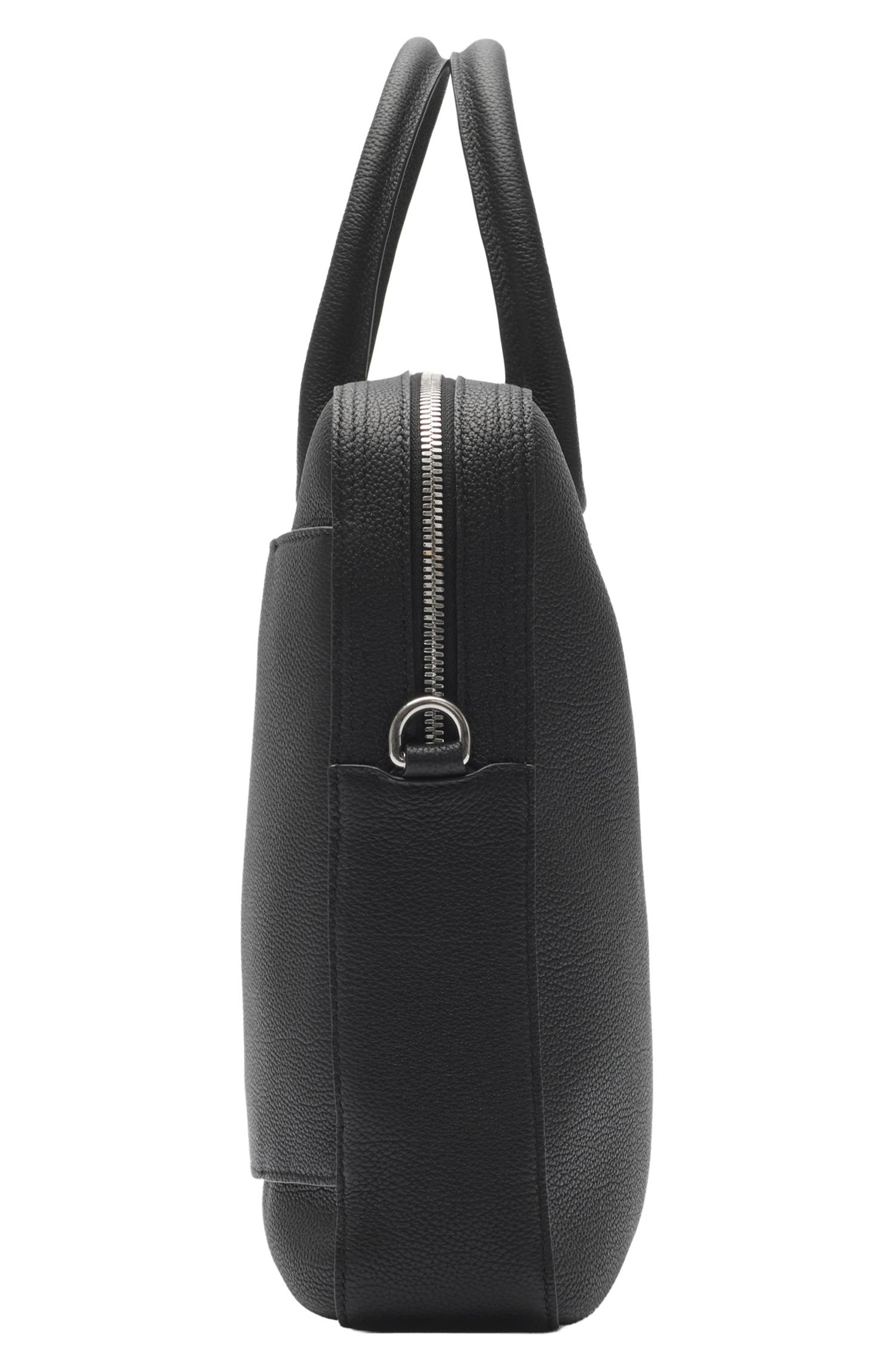 Cotswold Leather Briefcase, Alternate, color, BLACK