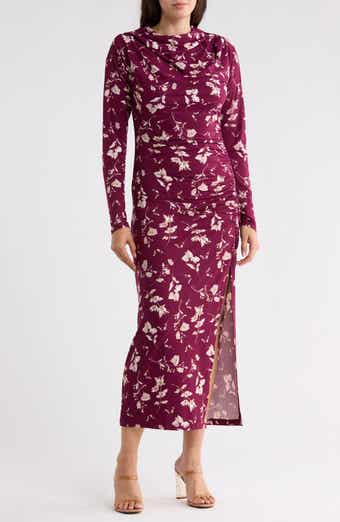 Floral Ruched Midi Dress