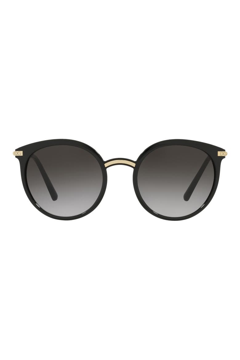 Phantos 52mm Gradient Round Sunglasses, Main, color, BLACK/ GREY GRADIENT