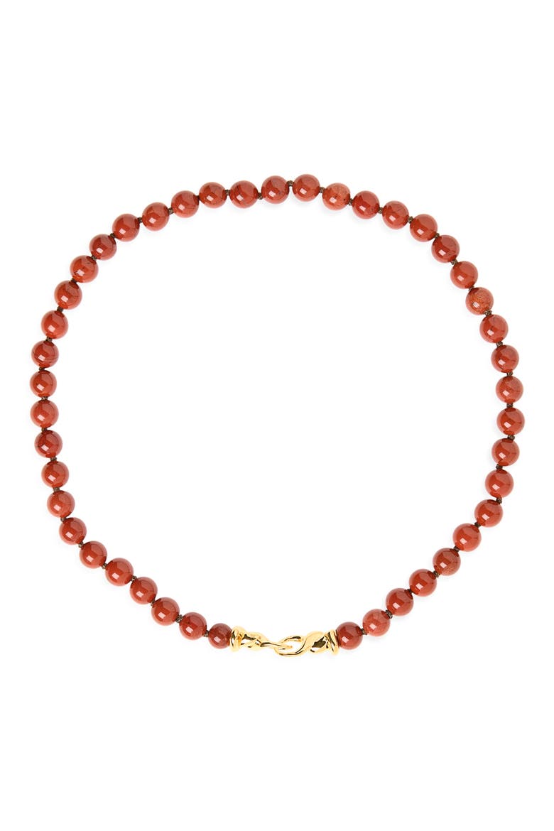 Ochre Round Red Jasper Necklace, Alternate, color, 18K GOLD VERMEIL / RED JASPER