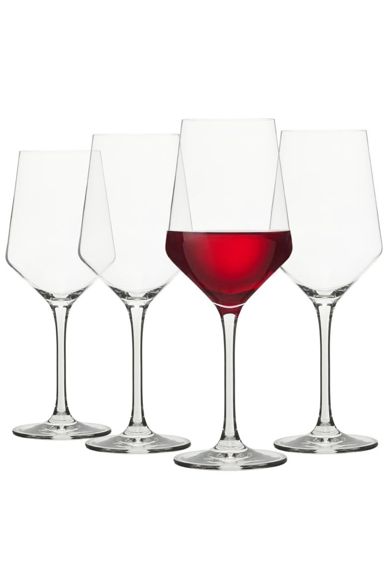 Crystal 4-Piece All-Purpose Wine Glass Set with Modern Curve Silhouette, Alternate, color, Clear