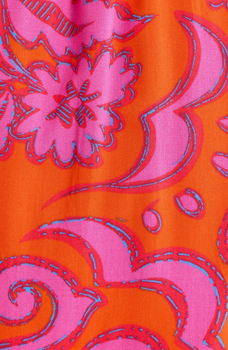 SUGARLIPS Marinda Floral Jurie Tiered Smocked Waist Top, Alternate, color, Orange-Fuchsia