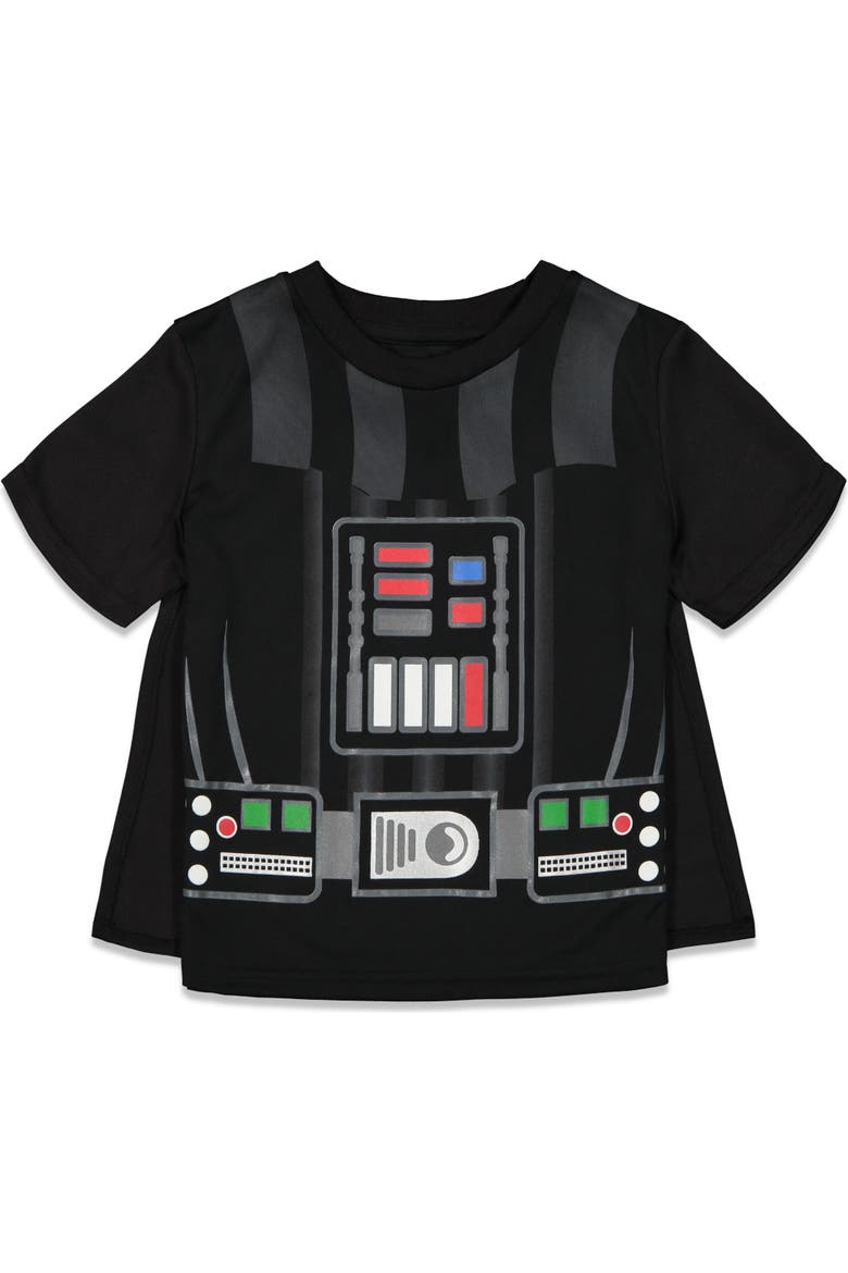 Darth Vader T-shirt Shorts And Cape Set (toddler, Little Kid & Big Kid), Alternate, color, Darth Vader Black