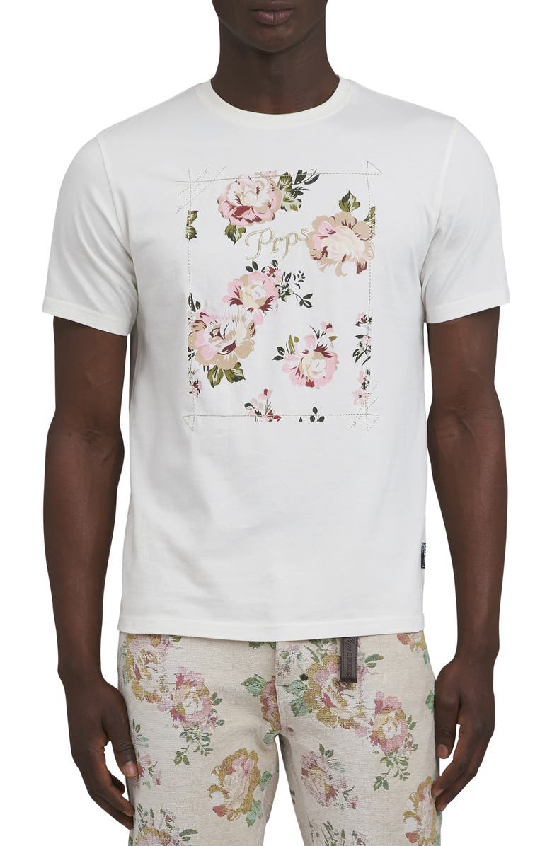 PRPS Alba Floral Embroidered Cotton Graphic T-Shirt, Main, color, 