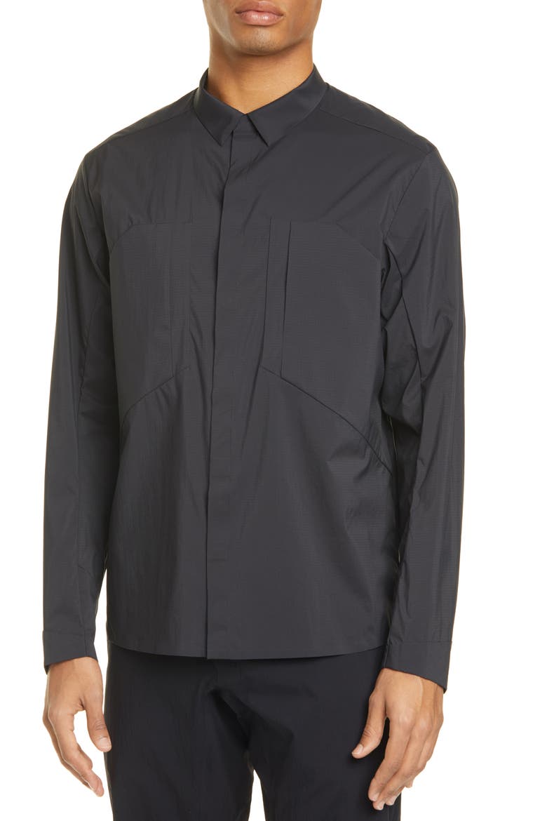 Demlo Water Resistant Nylon Overshirt, Alternate, color, CLAY