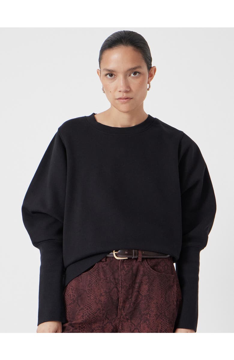 Hush Puff Sleeve Sweatshirt, Main, color, Black
