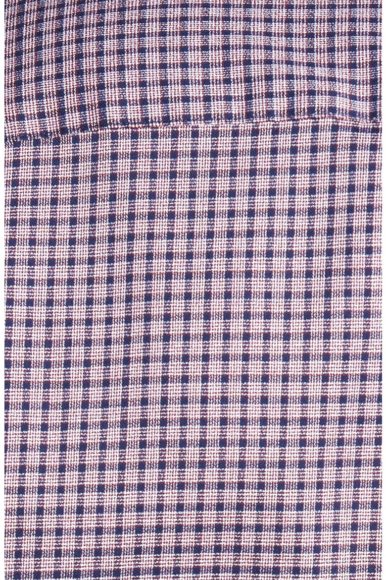 Nordstrom Men's Shop No-Iron Crepe Check Sport Shirt, Alternate, color, BURGUNDY THORN NAVY CREPE