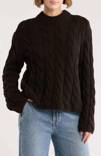 Theory Wool Blend Cable Knit Pullover Sweater