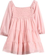 Ava & Yelly Kids' Swiss Dot Long Sleeve Dress