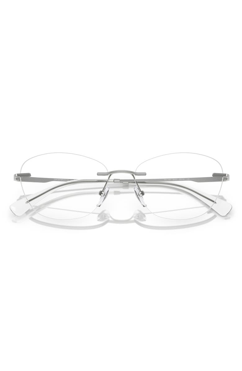 Emporio Armani 55mm Phantos Optical Glasses, Alternate, color, Shiny Silver / Demo Lens