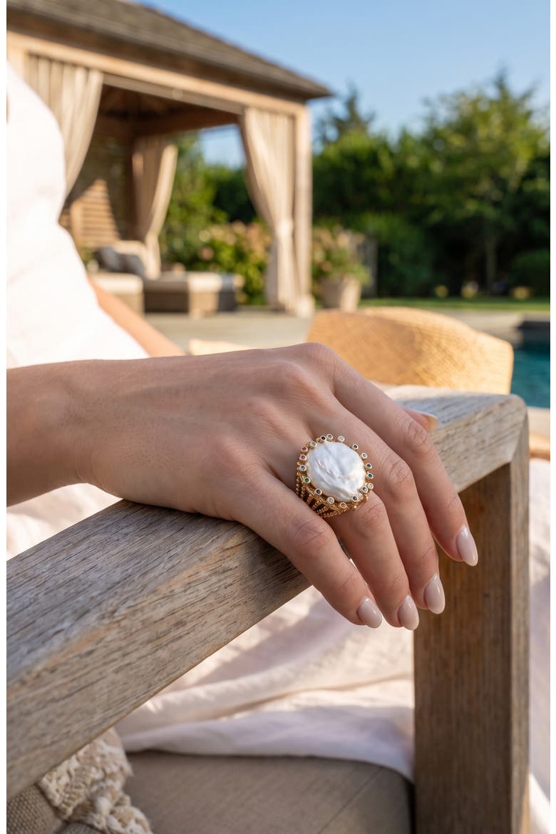 Verona Freshwater Pearl Ring, Alternate, color, GOLD