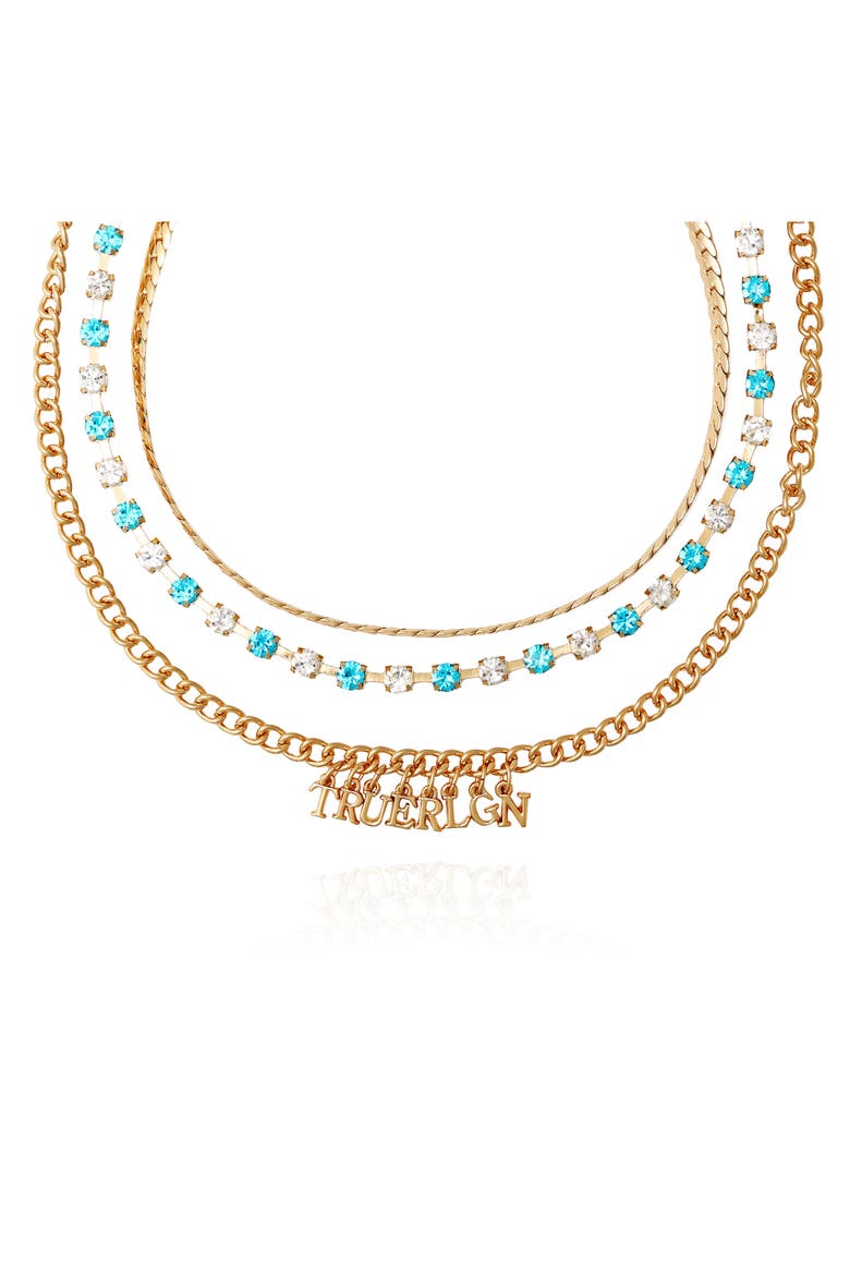 Crystal Layered Chain Necklace, Main, color, GOLD TONE