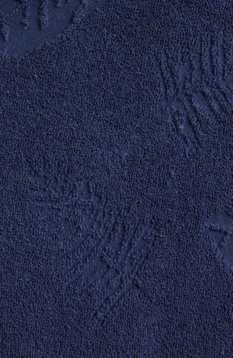 Majestic International Shadow Hibiscus Terry Cloth Robe, Alternate, color, Navy Hibiscus