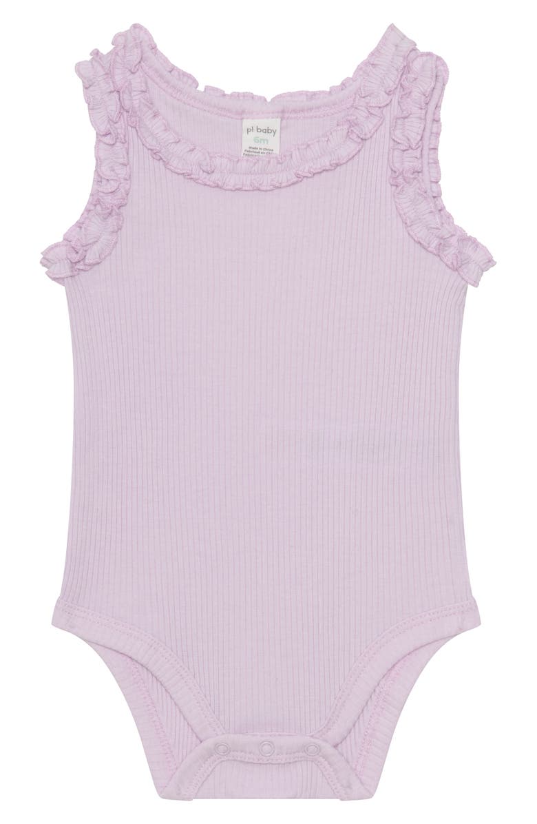PL Baby by Petit Lem 3-Piece Floral Bodysuit Set, Alternate, color, Light Purple Flowers