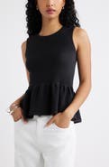Open Edit Open Stitch Peplum Sweater Tank
