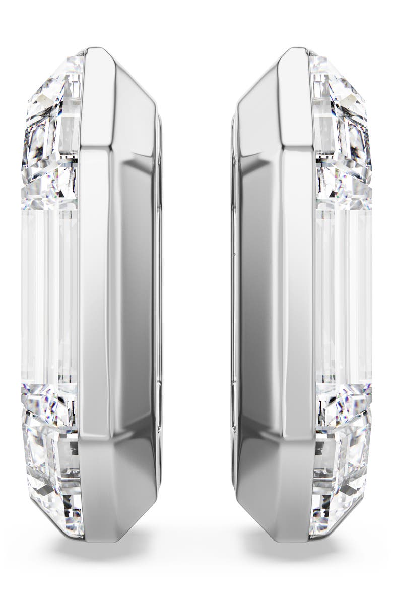 Lucent Hoop Earrings, Alternate, color, WHITE/ SILVER
