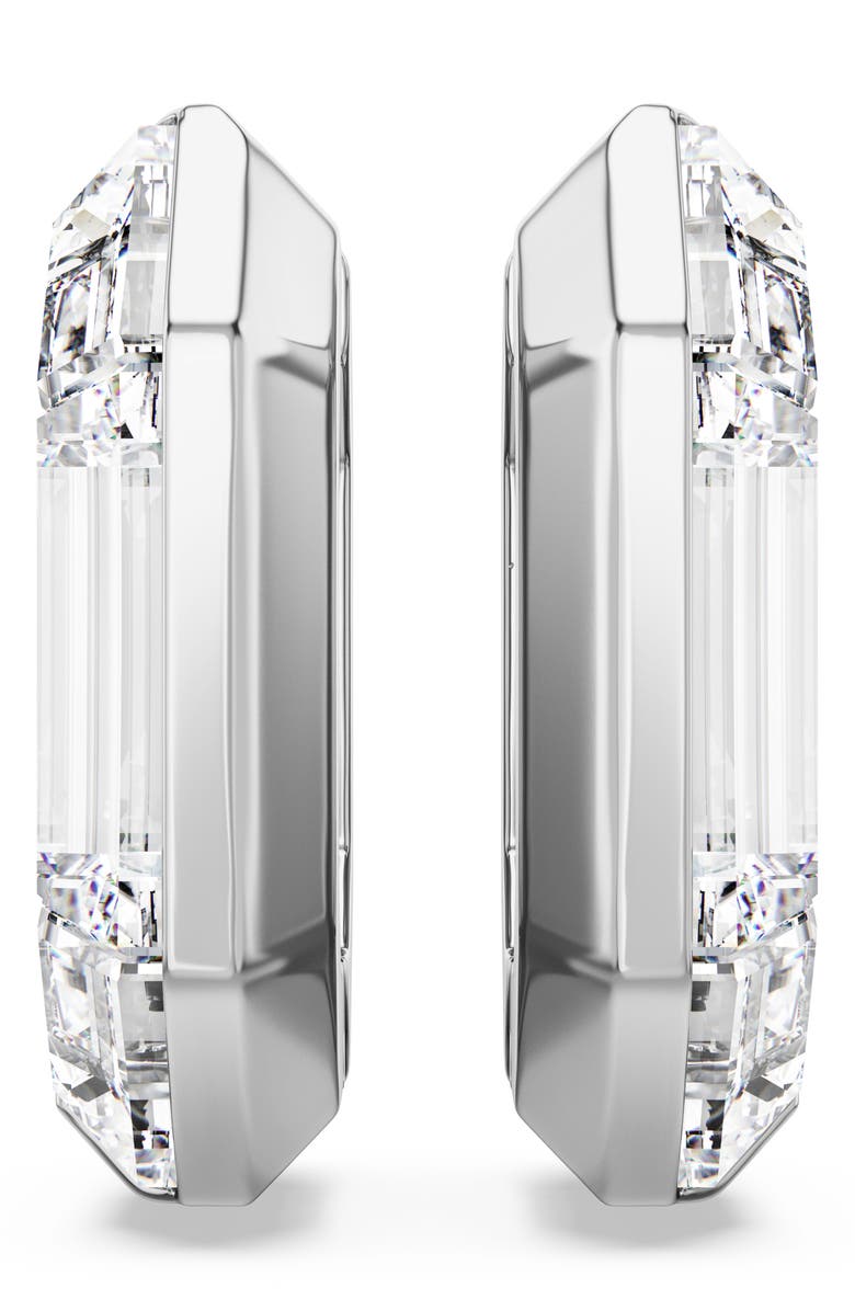 Swarovski Lucent Hoop Earrings, Alternate, color, White/ Silver