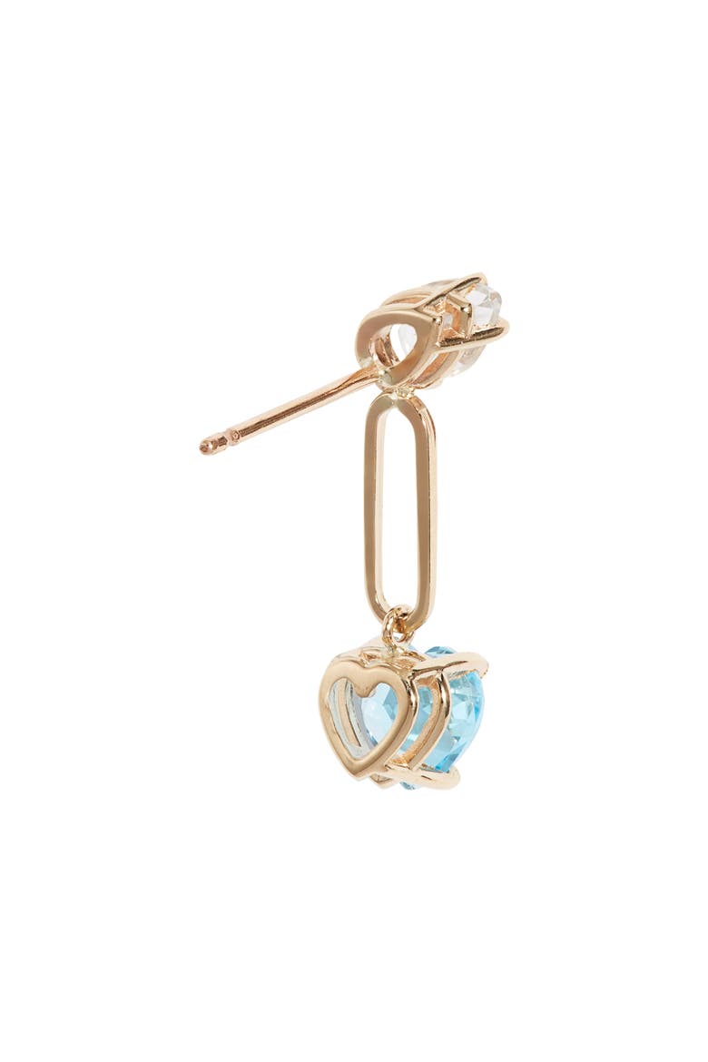 Heart Topaz Drop Earrings, Alternate, color, 14KYG