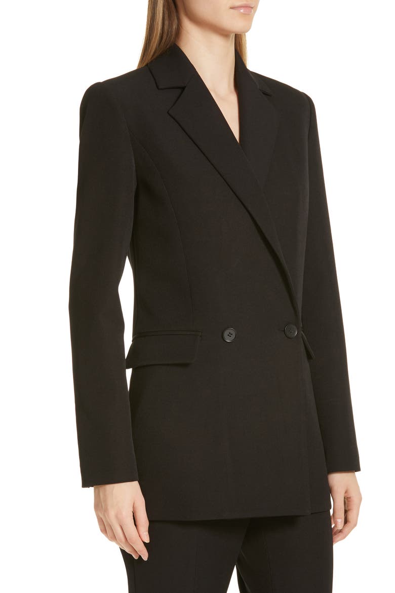 Eva Double Breasted Jacket, Alternate, color, BLACK