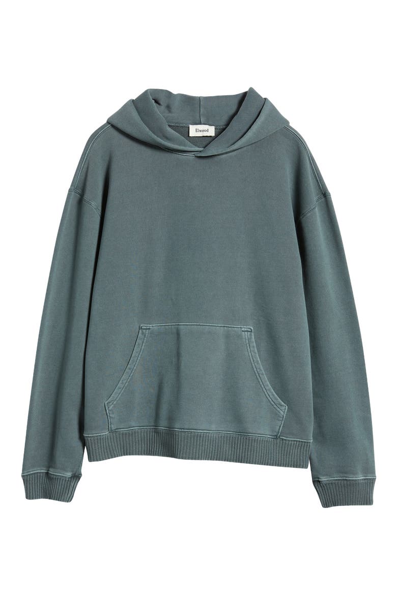 Core Oversize Organic Cotton Brushed Terry Hoodie, Alternate, color, VINTAGE SLATE