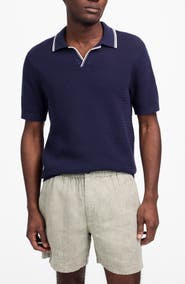 Madewell Contrast Stitch Johnny Collar Sweater Polo
