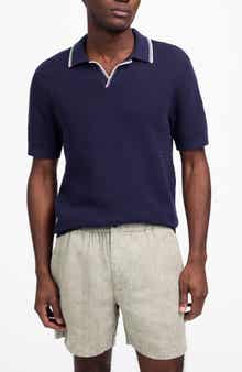 Madewell Contrast Stitch Johnny Collar Sweater Polo