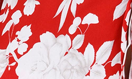 Shop L Agence L'agence Meghan Ikebana Tie Front Long Sleeve Cover-up In Rouge