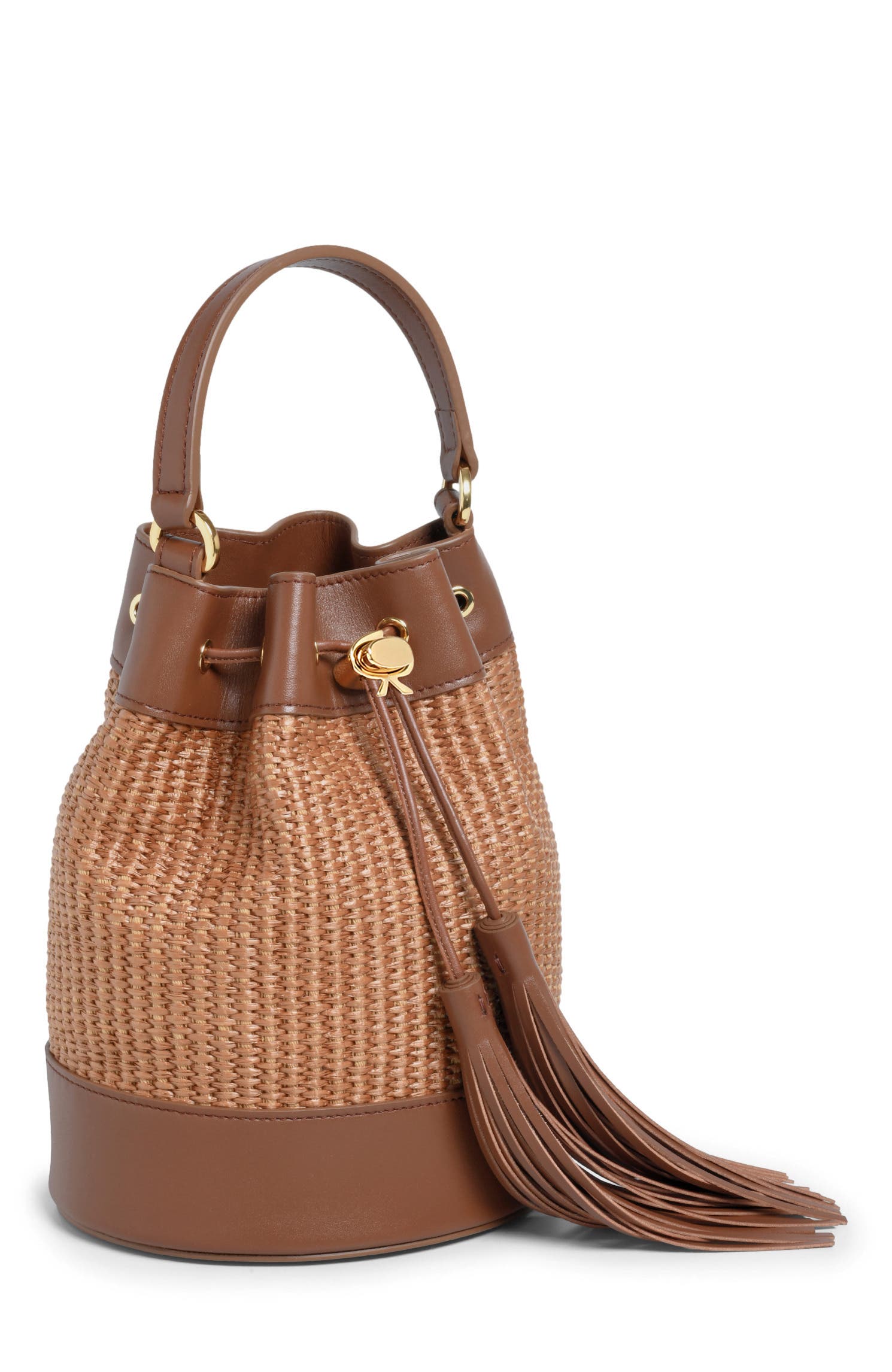 Sienna Bag, Alternate, color, Brown Raffia and Leather