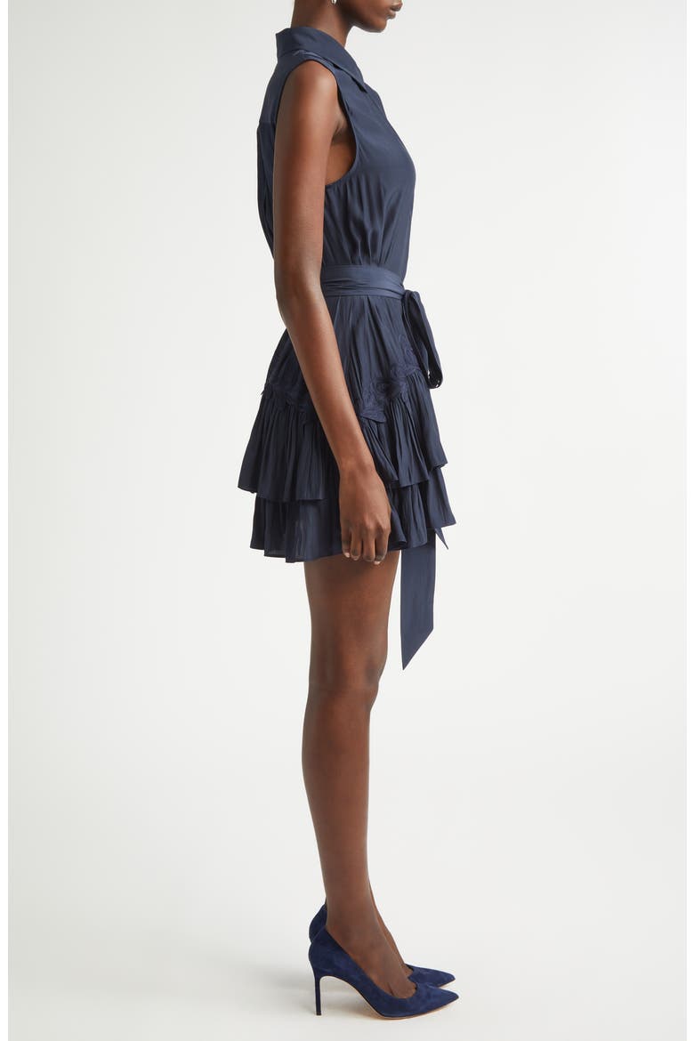 Edelina Sleeveless Tiered Minidress, Alternate, color, NAVY