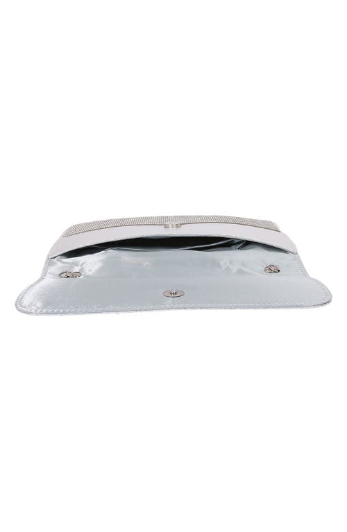 Berness Rhinestone Envelope Clutch In Silver