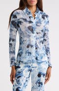 Good American Mesh Button-Up Shirt