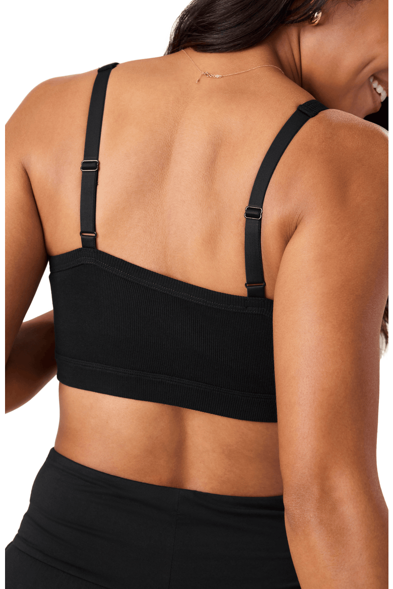 Ribbed Pumping Bralette, Alternate, color, Black