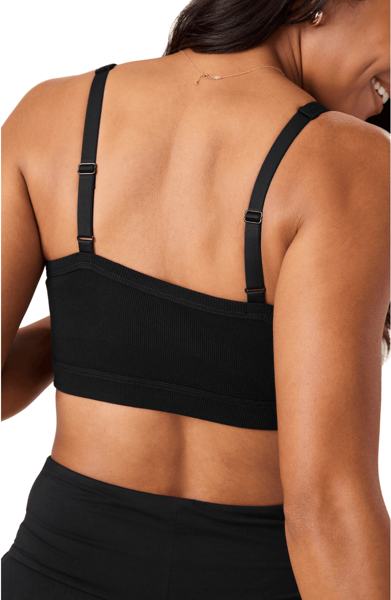 Kindred Bravely Busty Ribbed Pumping Bralette, Alternate, color, Black