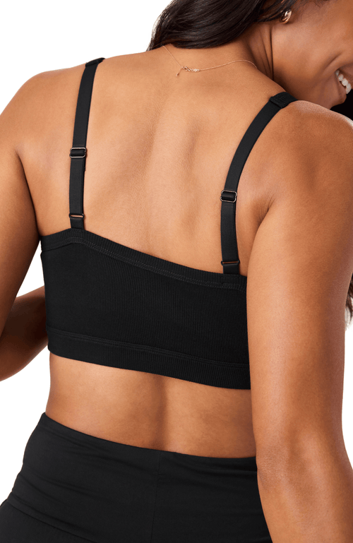 Kindred Bravely Busty Ribbed Pumping Bralette In Black