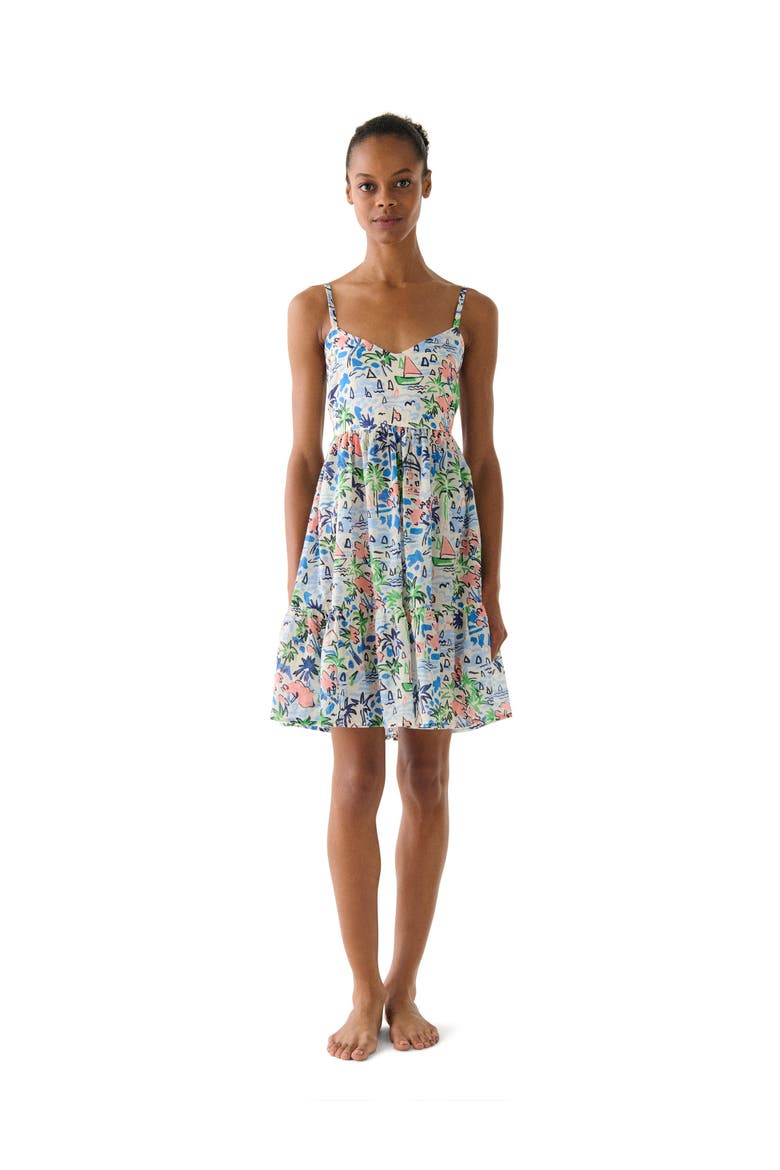 Coastal Town Cover Up Mini Dress Swim, Main, color, Multi