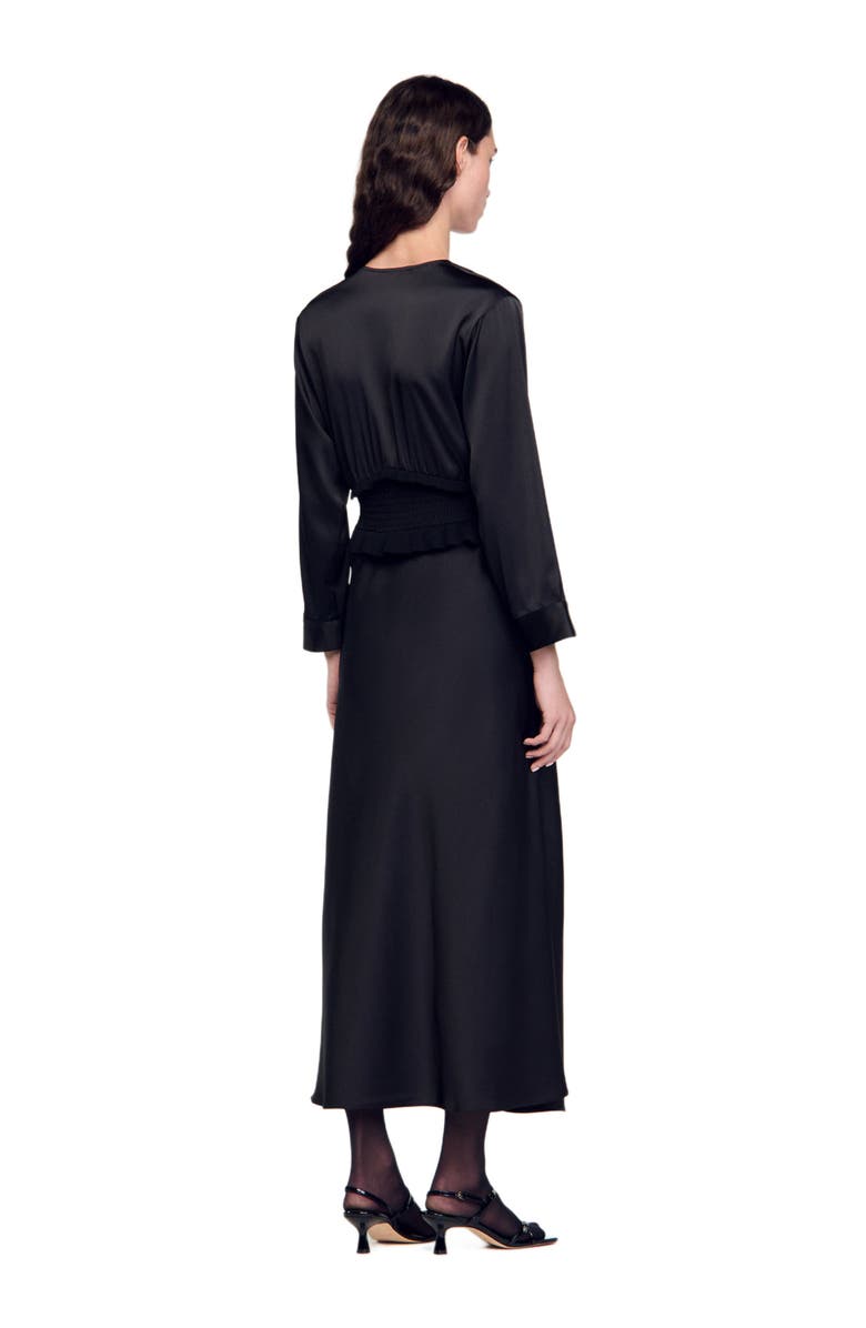 SANDRO Long satin-effect dress, Alternate, color, 