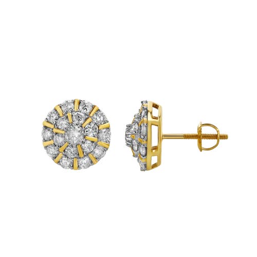 Luvmyjewelry Hadrianus 10k Gold Diamond Unisex Earrings In 10k Yellow Gold