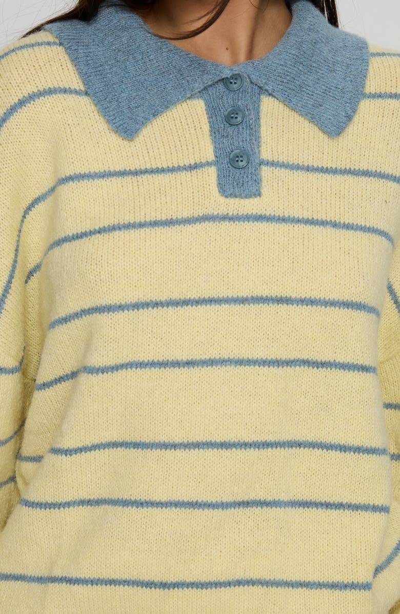 Princess Polly Minda Stripe Sweater, Alternate, color, Yellow Stripe