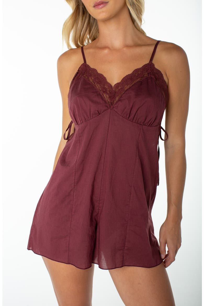 Moonrise Cotton Romper, Alternate, color, PORT