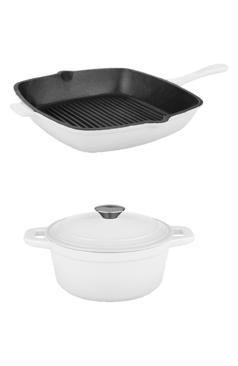 BergHOFF International 3pc Cast Iron Set, Main, color, White