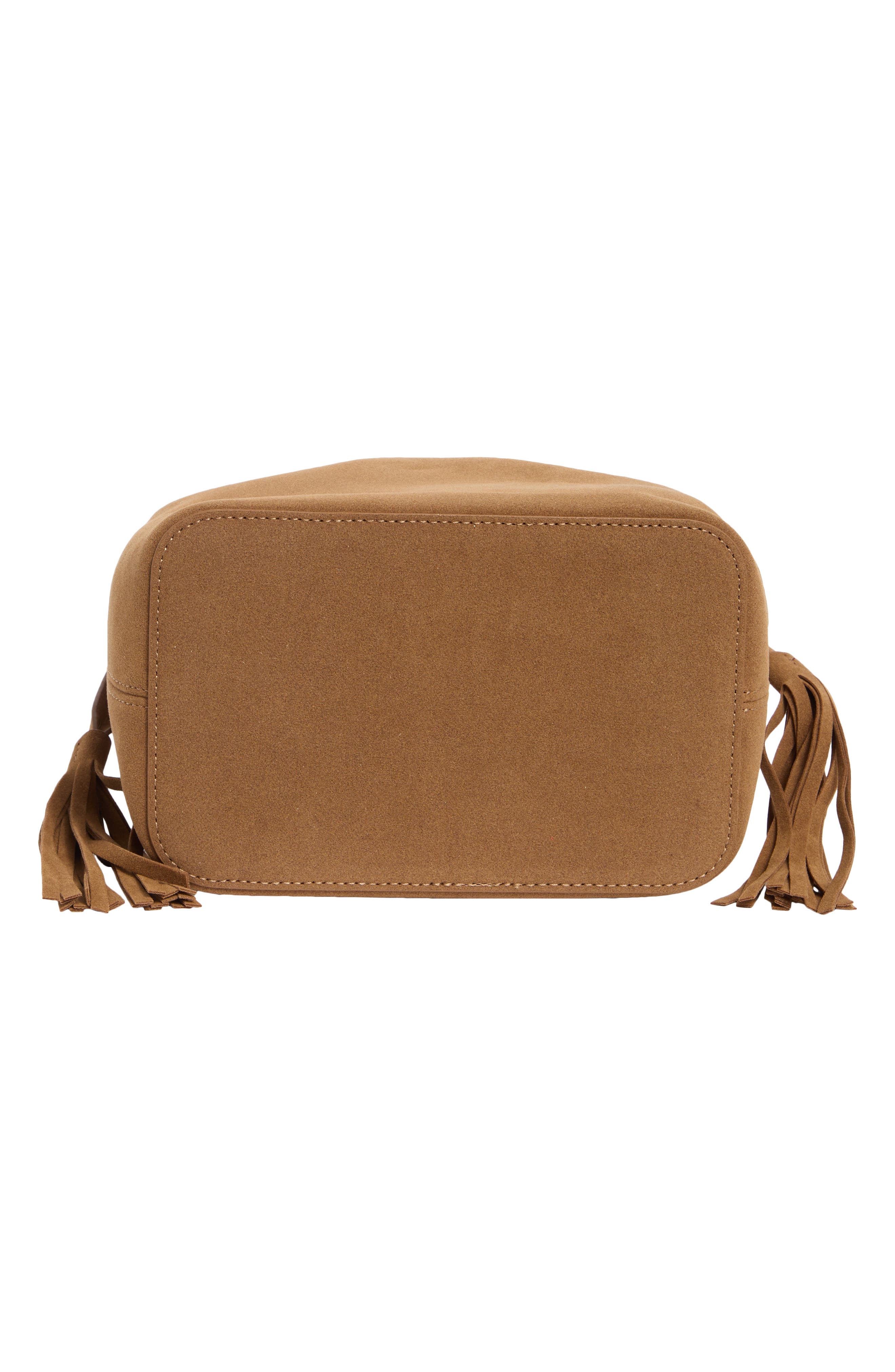 Tassel Bucket Bag, Alternate, color, CARAMEL